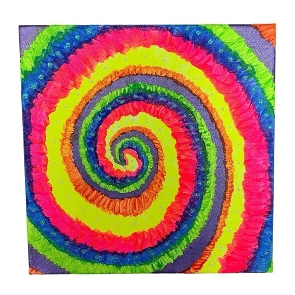 Rainbow Swirl Painting (12”L X 12”H) - Picture 1 of 8